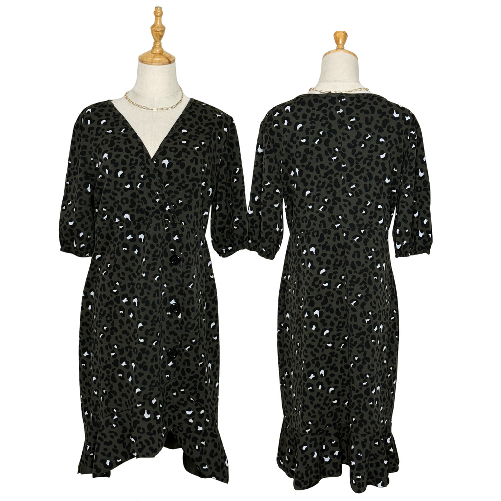 Leopard Print Button-Down Dress (UK 16)