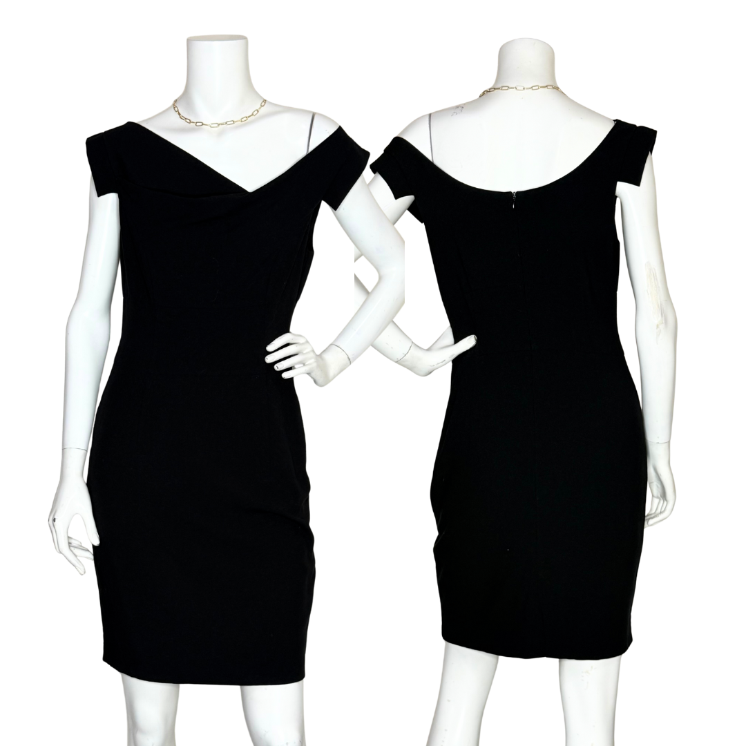 PORTMANS Sleek Black Off-the-Shoulder Dress (AUS 10 / Medium)
