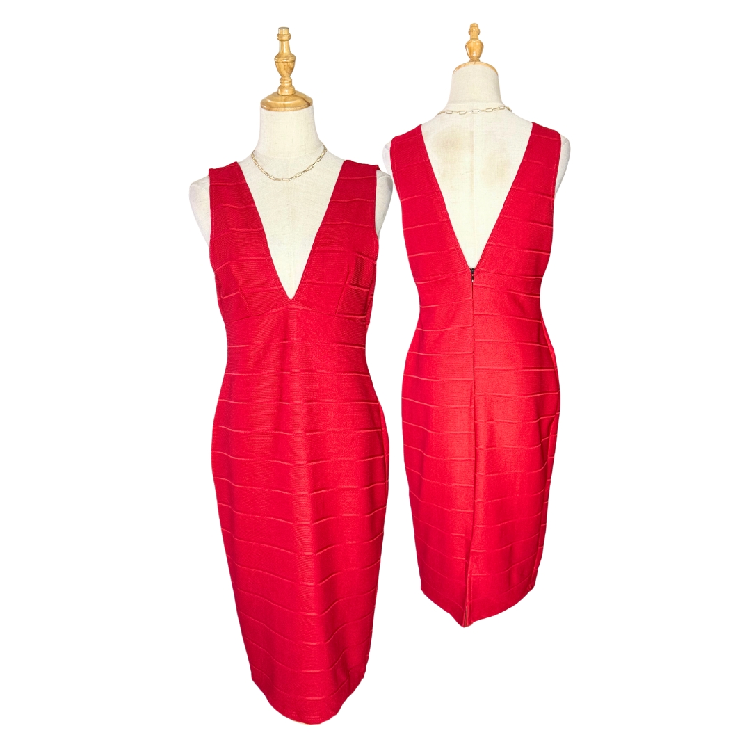 Boohoo Red Bandage Dress (New With Tag) UK 14