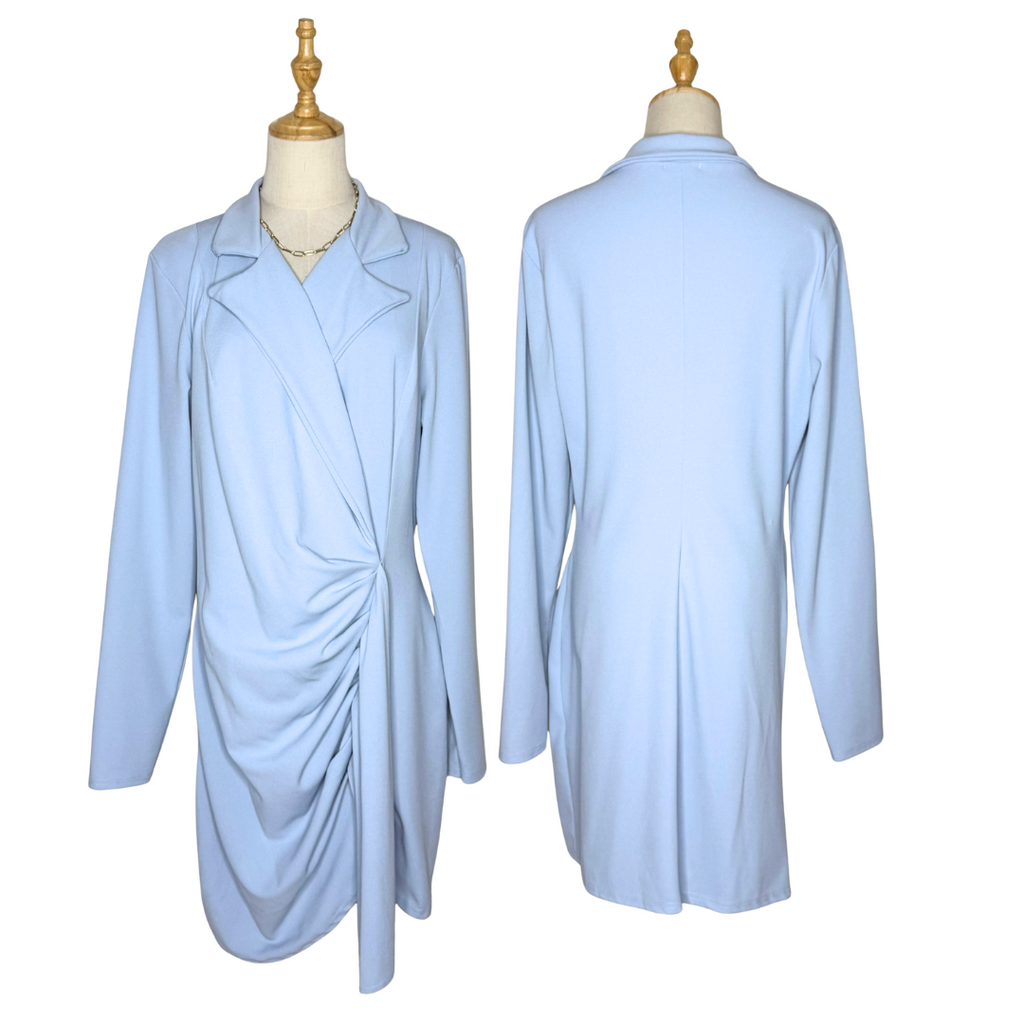 Baby Blue Drape Dress - Boohoo (UK 18 / 3XL)
